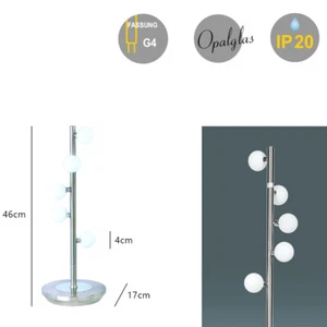 Tischleuchte Sondra 12V Halogenlampe Nickel/Opalglas G4-10W Tischlampe Dekolampe - Bild 1 von 6