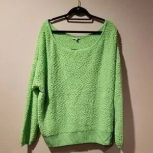 FASHION NOVA off shoulder lime neon green popcorn material top size 3X - Picture 1 of 6