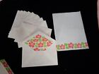 10 Vtg Hallmark Stationary Envelopes & 1 Sheet of Paper - Pink Flowers - Unused