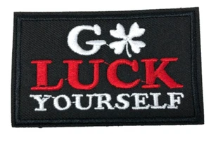Patch Sew On Take Off Embroidered Clothing Hats Jackets Coat Sign Message A322 - Picture 1 of 4