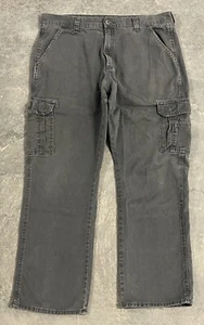 Men’s Wrangler Cargo Gray Hiking Camping Outdoor Pants Size 37x30 - Picture 1 of 15