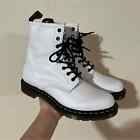Dr. Martens 1460 White Smooth Leather Lace Up Boots NEW 10 ladies