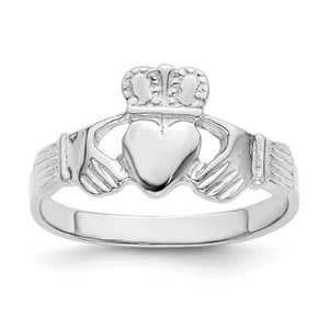14k White Gold Claddagh Ring for Women Size 7, 2.23gram - Picture 1 of 6