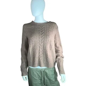 Hippie Rose Juniors' Crewneck Cable-Knit Sweater - Coco Ash LARGE NWT - Picture 1 of 5