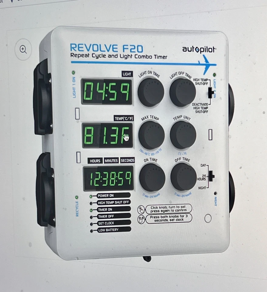 Autopilot Ape2200 Revolve F20 Repeat Cycle and Light Combo 1 Timer White