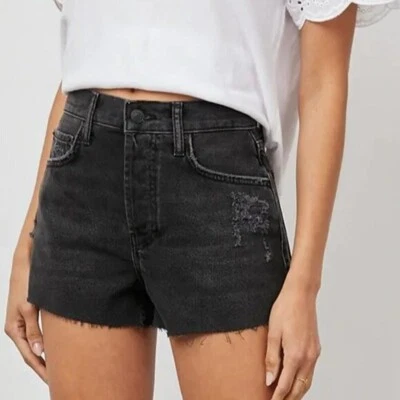 Rails Fairfax Pantalones Cortos Vaqueros Corte Alto Denim Ceniza Negro Angustiante Nuevo 30 Foto 1 de 4