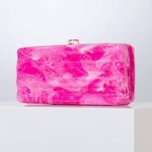 Pink Clutch , Evening Bag , Bridal Bag , Formal Bag , Marble Purse, Acrylic Bag