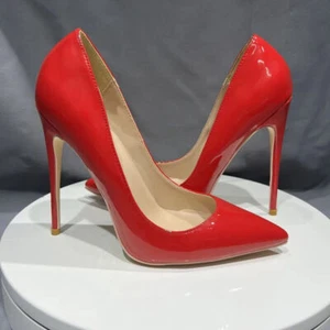 Women Patent Leather Stiletto Sexy Pumps Pointed Toe High Heels Wedding Shoes - Picture 1 of 26