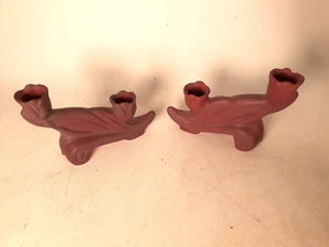 Van Briggle Art Pottery Persian Rose Candle Holders, Pair, Perfect Condition - Picture 1 of 5