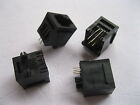 30 Pcs Modular Network Pcb Jack 52 6P4c Connector Top Entry With Flange Black