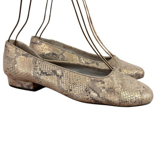 VANS Vaneli Van Eli Nappa Metallic Leather Snake Print Slip On Loafers Shoes sz 10 W