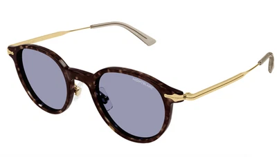 Montblanc MB0362S-002 Tortoise & Gold Sunglasses – Violet Lens Cool Style - Image 1 of 4