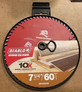 7-¼ 60 Tooth Ultimate Finish Wood Demon Carbide Saw Blade Diablo Tools D0760UXR - Picture 1 of 1
