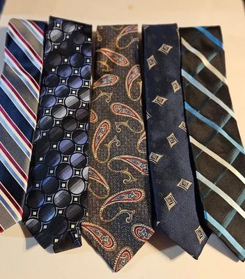 Мужские галстуки синий темно-синий лот из 5 - Изображение 1 из 4