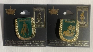 1996 Atlanta Olympic Games Equestrian Green Olympic Pin~ 2 styles (010) - Picture 1 of 7