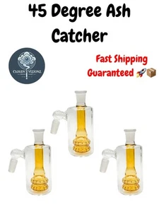 Cattura cenere vetro 14 mm 45° qualità premium tabacco acqua pipa bong narghilè - Foto 1 di 4
