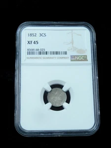 1852 3CS Three Cent Silver - NGC XF45 - Picture 1 of 4