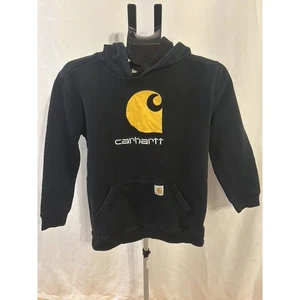 Carhartt Boys size L (14/16) Black with Yellow Logo Hoodie - Picture 1 of 3