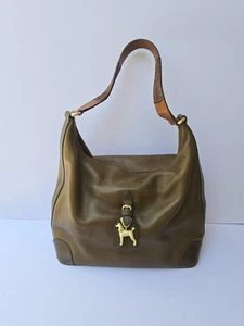 Sac caniche Barry Kieselstein-Cord cuir marron/olive foncé fait main en Italie - Photo 1/17