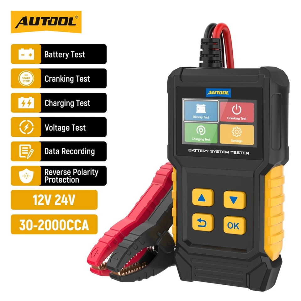 AUTOOL 12v Battery System Tester Health Checker Charging Analyzer for BT360