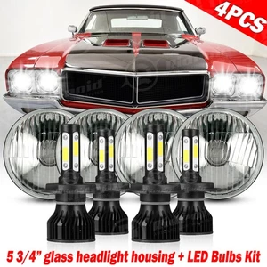 4PCS 5.75" 5-3/4 inch LED Headlights Hi/Lo Beam DRL for Chevy Chevelle 1964-1970 - Picture 1 of 24