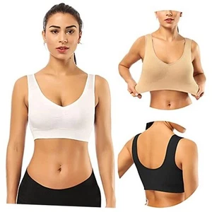  Sports Bras for Women, Seamless Comfortable Yoga Bra with Removable Pads  - Picture 1 of 7