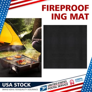 Under Grill Mat Foldable Fireproof Deck Patio Floor Protector Mat Heat Resistant - Picture 1 of 20