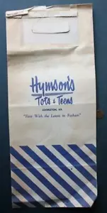 1960 Era Lexington Kentucky Hymson's Tots & Teens Tienda de Ropa Bolso----- - Imagen 1 de 1
