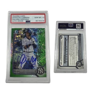 2022 Bowman Chrome Oswaldo Cabrera Auto Green Shimmer /99 PSA 10 - Picture 1 of 1