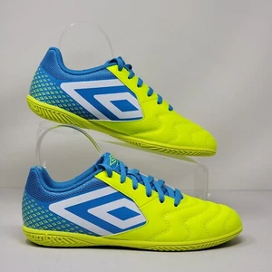 Umbro Sala 5 Is Indoor Soccer Shoes Yellow White Blue 81917U LPX Mens Size 7 New - Picture 1 of 10