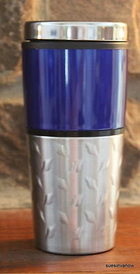 Grande aislado 16 OZ. Vaso de placa de diamante azul con aislamiento de doble pared Foto 1 de 2