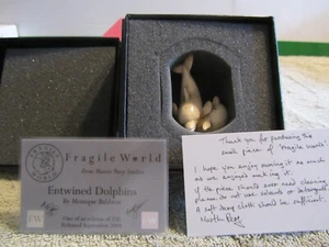 Harmony Kingdom Fragile World ENTWINED DOLPHINS LE of 250 New in Box w/Cert - Bild 1 von 2