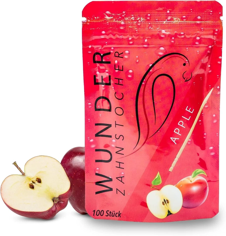 Wunder Zahnstocher | Refill Pack | Geschmack: Apfel | 100 Stück