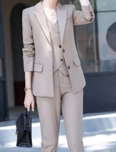 Women's 3-pc Pants Vest Blazer Tuxedo suits for Office Business Size 8 Brand NEW - Picture 1 of 2