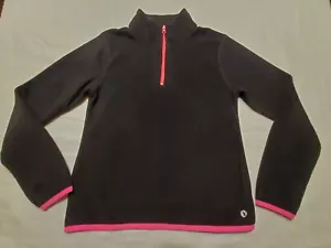 Xersion Girls Fleece Pullover 1/4 Zip Quarter Zip Fleece sz 7/8 Small Black Pink - Picture 1 of 13