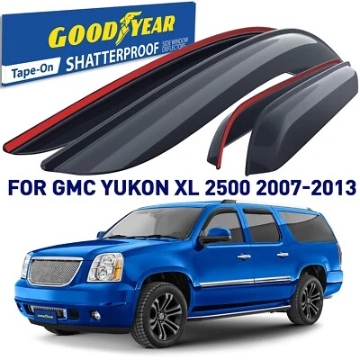 Deflectores de ventana lateral protectores de lluvia para GMC Yukon XL 2500 2007-2013 Foto 1 de 4