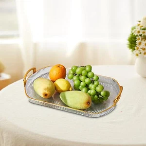 Serving Tray Cosmetic Storage Tray Clear Platter Fruit Tray Countertop Organizer - Picture 1 of 10