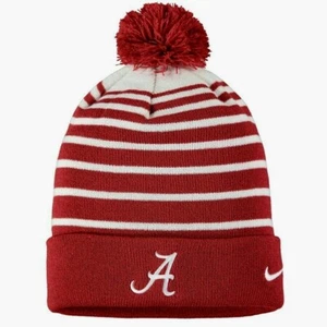 Nike Crimson Alabama Crimson Tide gestreift Seitenlinie Bündchen Strickmütze Erwachsene Größe - Bild 1 von 2