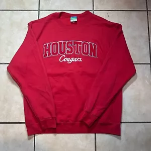 Champion University of Houston Cougars Mens Large Red Crewneck Sweatshirt - Picture 1 of 6