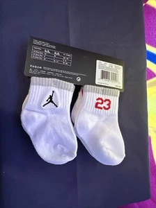 NWT Nike Jordan Jumpman Baby Ankle Sock 6-12 M 6-Pack Cotton White 23 Logo - Picture 1 of 6
