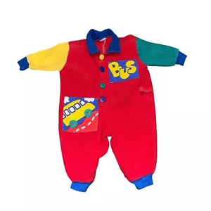 �� Tuta Body Autobus Colorblock Vintage Bambini Multicolore Tg O-6 Velluto a coste - Foto 1 di 6