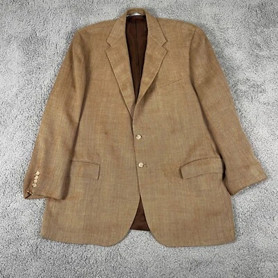 Blazer Polo Ralph Lauren Para Hombre Talla 48L Marrón Espiga Hecho en Italia De Colección Foto 1 de 4