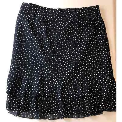 Falda George Mujer 24W Azul Marino Lunares Completamente Forrada Volantes Doble Dobladillo Ropa de Trabajo Foto 1 de 4