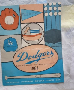 Los Angelas Dodgers 1964 official Dodger score card - St Louis - Picture 1 of 4