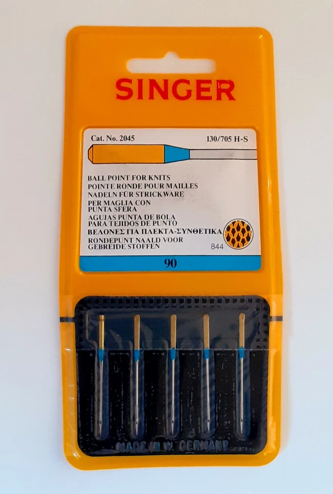 SINGER SEWING MACHINE NEEDLES no 2045 BALL POINT FOR KNITS 90 -