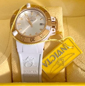 Invicta 10124 Women's Subaqua Noma III Anatomic Quartz Gold WATCH w/White Band - Picture 1 of 11