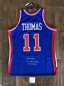 Isiah Thomas Detroit Pistons Signed Mitchell Ness Jersey W 2 Inscriptions PSADNA - Picture 1 of 10