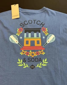 Camiseta Scotch and Soda Amsterdam Algodón Azul Tropical Paddle Hombre XL NUEVA CON ETIQUETAS - Imagen 1 de 7
