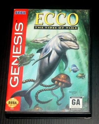 ECCO II TIDES OF TIME SEGA GENESIS AUTHENTIC TESTED WORKING CIB 1994 THE DOLPHIN - Image 1 of 4