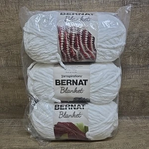 Lote de 3 manta Yarnspirations Bernat hilo blanco 5,3 oz 150 g 108 yardas poliéster - Imagen 1 de 3